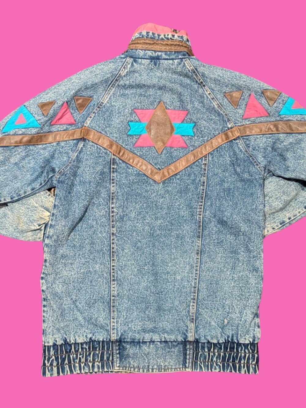 Vintage 80s Acid Wash Weathered Blues Jean Jacket for Women Size L - Picture 3 of 9
